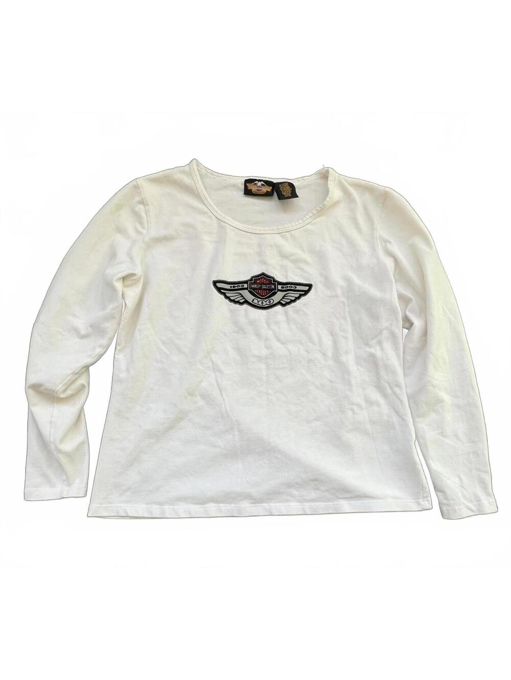 Harley-Davidson Preloved White Long Sleeve Shirt Size XL